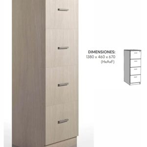 Archivador melamina vertical cuatro cajones C316